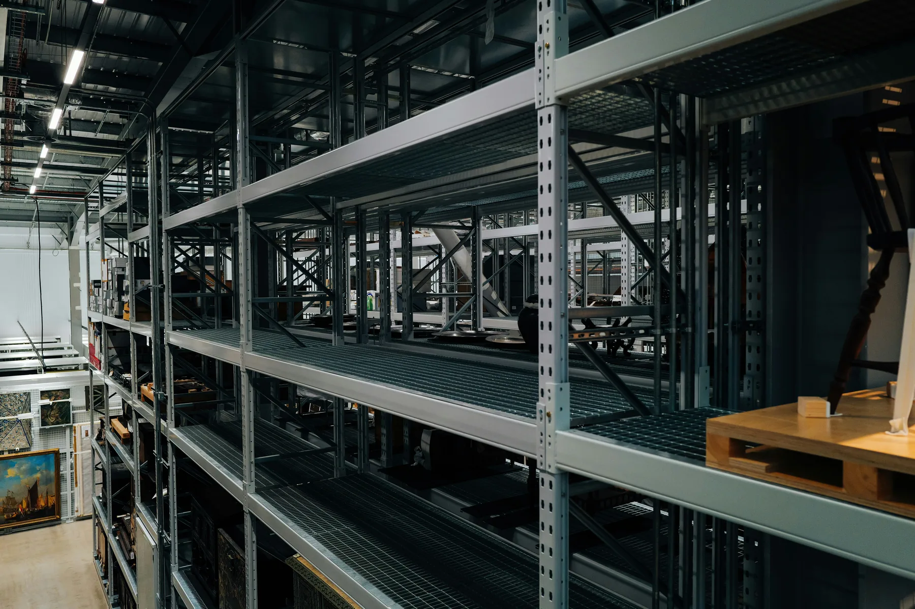 Parts organised for storage and dispatch